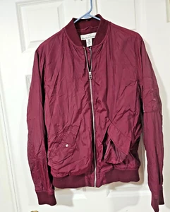 L.O.G.G. Mens Bomber Jacket Burgundy Windbreaker Zip Front Pockets Lined Sz M - Picture 1 of 3