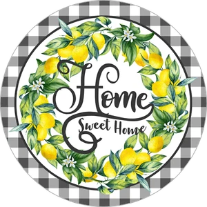 ZITRONENKRANZ HOME SWEET HOME DESIGN Blechschild (BESCHREIBUNG LESEN) - Bild 1 von 3
