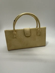 Vintage Small Cream Children’s Purse With Circular Design Possible Leather - Picture 1 of 7