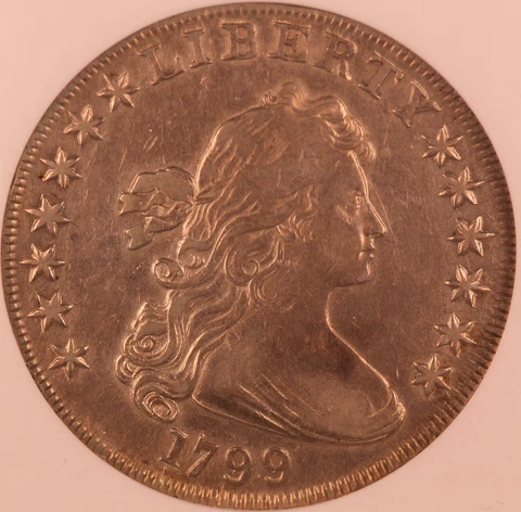 1799 $1 Draped Bust Silver Dollar NGC VF35 Cover
