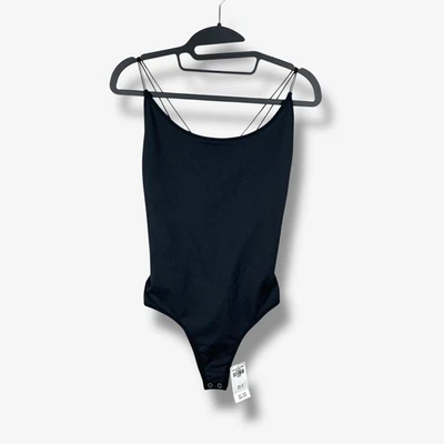 Gilly Hicks Bodysuit Womens Large Black Criss Cross Back Sleeveless One Piece - Image 1 of 4