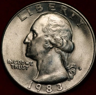 Uncirculated 1983-D Denver Mint Clad Washington Quarter - Image 1 of 2