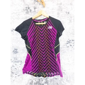 New Balance Women Athletic Running Shirt Geo Mesh Athletic Gym Top Large - Picture 1 of 4