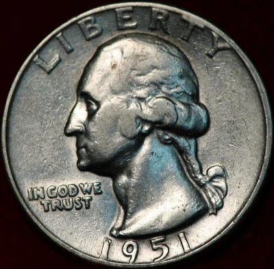 1951 Philadelphia Mint Silver Washington Quarter - Image 1 of 2