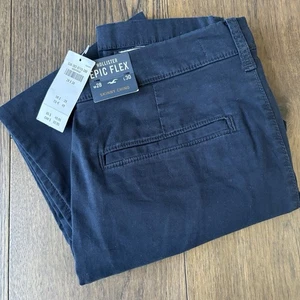 Hollister Hose Herren 28x30 Navy Blau Epic Flex Skinny Fit Stretch Chino NEU Neu mit Etikett - Bild 1 von 10