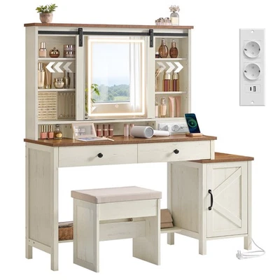 VASAGLE LIRY Kollektion - Schminktisch mit Spiegel und Beleuchtung RDTDE136W01 - Bild 1 von 4