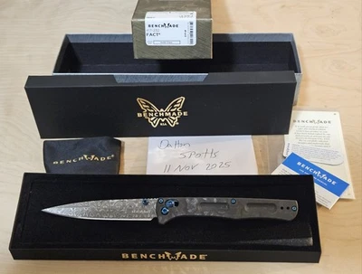 Benchmade 417BK-232 Fact Gold Class Damasteel Camo Carbon Folding Knife #149 - Image 1 of 4
