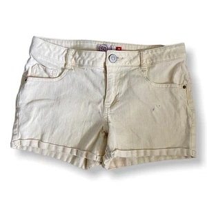 So Girls Shorts Size 14 Light Yellow Denim Adjustable Waist Cotton Blend - Picture 1 of 7
