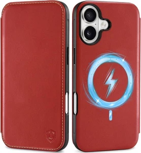 SHIELDON Genuine Leather Slim Wallet Case for iPhone 17 6.3-inch 5G 2025, Magnet - Picture 1 of 8