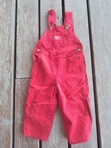 Mono de pana rojo de colección OshKosh B’gosh bebé niño 3T - Imagen 1 de 3