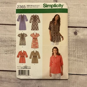 Top túnica Simplicity 2365 patrón de costura botón delantero falta tallas 6-14 SIN CORTAR - Imagen 1 de 3