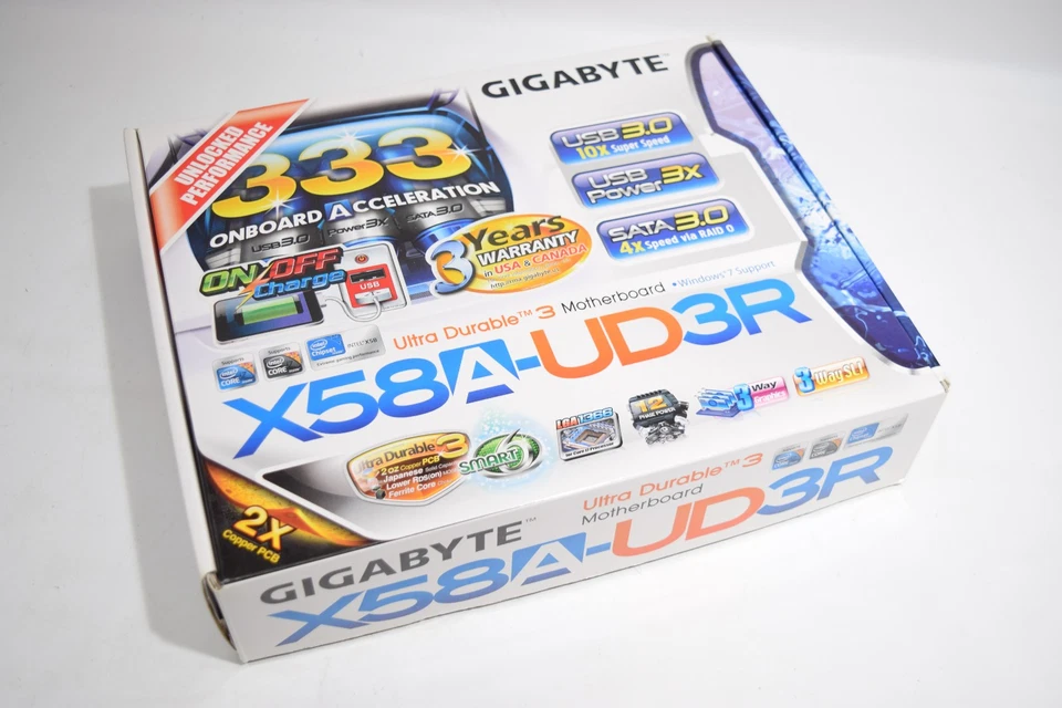 Gigabyte GA-X58A-UD3R LGA 1366 Motherboard w/ intel i7 930 CPU IN BOX bundle - Image 1 of 4