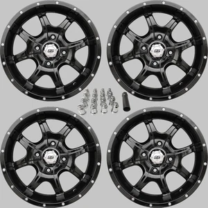 YAMAHA VIKING 700 14" COBRA BLK ATV / UTV ALUMINUM WHEELS ( SET 4 )  IRS11K - Picture 1 of 6