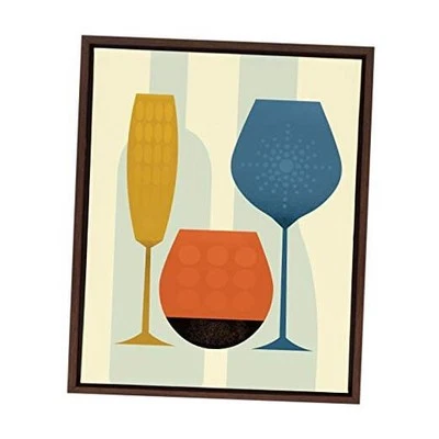  Arte de pared en lienzo con marco de vino Sylvie de Amber Leaders Designs, marrón 18x24  Foto 1 de 4