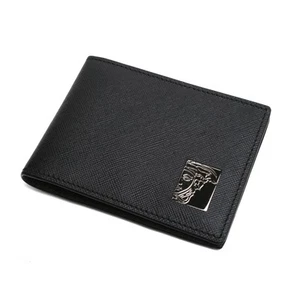 Versace Colección Cuero Billetera Cuero Tarjetero Negro Nuevo - Imagen 1 de 1