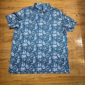 Adidas Poloshirt Herren 2XL XXL Geometrisch Golf Performance Stretch Leicht - Bild 1 von 8