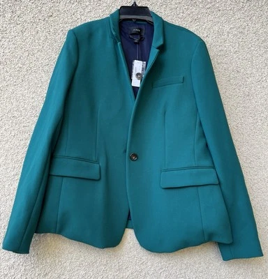 Blazer J Crew Regent verde con un botón para mujer talla 14 nuevo con etiquetas Foto 1 de 4