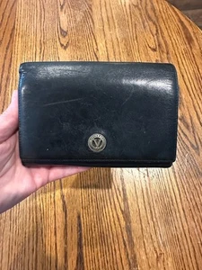 Vintage Valentino Judan Leather Wallet Clutch Black - Picture 1 of 7