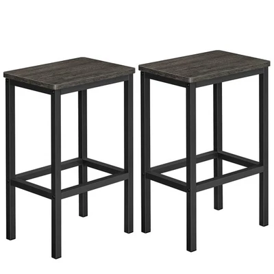Bar Stools, Set of 2 Bar Chairs, Kitchen Breakfast Bar Stools with Footrest, ... - Image 1 of 4