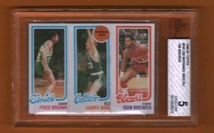 1980-81 Topps Basketball Card - 31 Bird - 228 Brown - 198 Brewer - BVG EX 5 - Picture 1 of 2