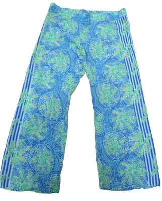 Lilly Pulitzer Bal Harbour Bennet Blue Wide Leg Palazzo Pants Size LARGE Rayon - Image 1 of 4