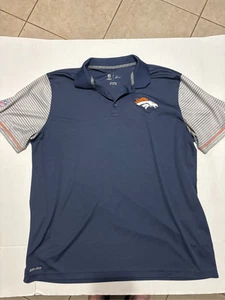 Denver Broncos Shirt Mens XXL (2XL) Blue Polo Nike Dri Fit On Field Performance - Picture 1 of 5