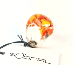 Sobral Sol Sun Leme Bright Inclusion Artist Made Ring Size 8.5 - Bild 1 von 8