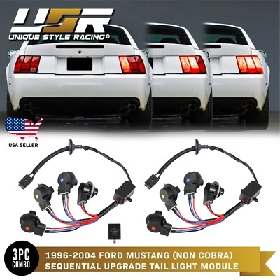 Plug&Play Tail Brake Light Harness +Flasher SEQUENTIAL SIGNAL For 96-04 Mustang Foto 1 de 4