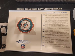 PARCHE USADO 90 MIAMI DOLPHINS TEMPORADA PLATEADA 25 ANIVERSARIO WILLABEE WARD - Imagen 1 de 4