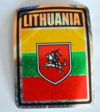 Lithuania Country Flag Bumper Sticker Decal Reflective Metallic