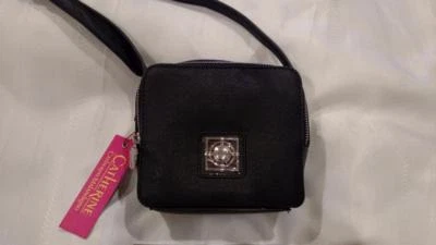 CATHERINE MALANDRINO BLACK FLORA BOX CROSSBODY CROSS BODY W/DUST COVER NWT ($78) - Image 1 of 4