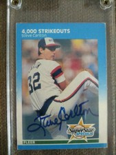 1987 Fleer #635 4,000 Strikeouts Autographed Steve Carlton Card