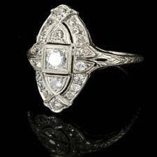 Filigree Art Deco 3.25Ct Round Cut Lab-Created Diamond Antique Edwardian Rings