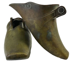 Antique Spanish Conquistador Brass Equestrian Stirrup Shoes - Picture 1 of 9