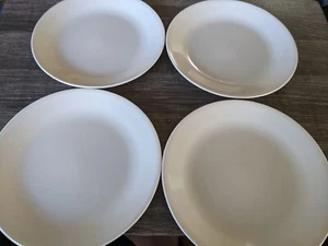 CORELLE SANDSTONE BEIGE 8 & 1/2 INCH LUNCH PLATES x4 NEW OLD STOCK FREE USA SHIP - Picture 1 of 4