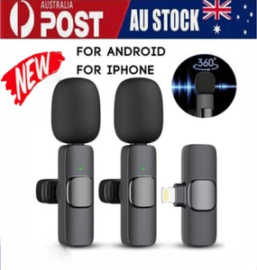Wireless Lavalier Microphone Mini Mic For Android iPhone ipad Vlog Live Stream - Picture 1 of 17