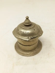 Old Vintage Brass Hand Carved Vermilion Box 2 Compartment Kumkum Tika Powder Box - Picture 1 of 9