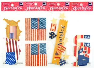 Lotto da 4 Jolee's by You Boutique confezione da 4 Bandiera USA America abbellimenti patriottici - Foto 1 di 6
