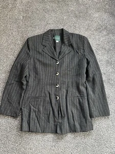 Womens Charlotte Halton Jacket, Size 12, Blazer, Black, Pinstripe, Lined (15) - Picture 1 of 5