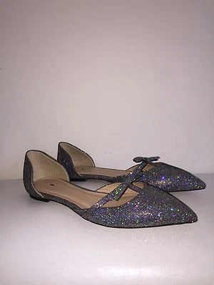 PISOS J.CREW SLOAN GLITTER D'ORSAY CON MINI ARCO, E4476, TALLA 7 $158 Foto 1 de 4