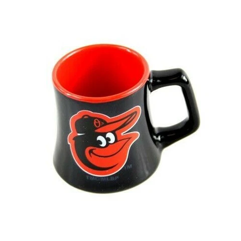 MLB Baltimore Orioles 2 Ounce Wide Base Sculpted Mini Mug Shot Glass Cover