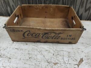 Vintage 60s 70s Coca Cola Wax Cardboard Wire Crate 24 Pack 6oz 16x11.5x4.5