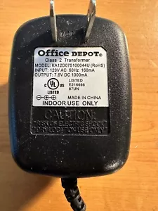 Office Depot KA12D075100044U Power Supply Adapter Class 2 Transformer - Picture 1 of 3