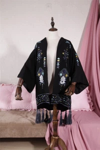 Final fantasy Ala Mhigo Haori Coat kimono Cloak Black White Unsex Custome Top - Picture 1 of 33