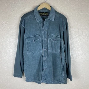 Vintage Womens L Corduroy Shirt Jacket Shacket Barn Blue Granola Girl 90s - Picture 1 of 5
