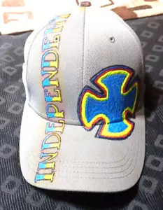 Independent Gray Baseball Cap Custom Glow Painted Logo - Picture 1 of 15
