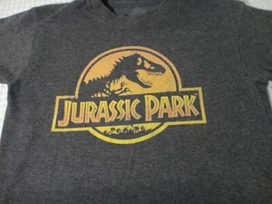 Jurassic Park Logo Dark Grey Cotton Blend T-shirt Kids Size 7 - Picture 1 of 8