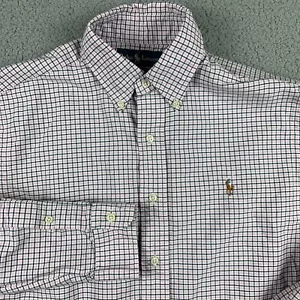 Camisa Ralph Lauren Para Hombre Mediana Rosa A Cuadros Calce Clásico Color Carne Poni Abotonada - Imagen 1 de 12