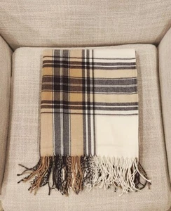 Classic Plaid Throw Blanket – 50" x 60" in Brown Multi - Picture 1 of 4