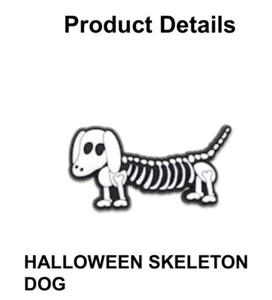 Halloween Skeleton Dog Jibbitz for Crocs Authentic New With Tag - Picture 1 of 3